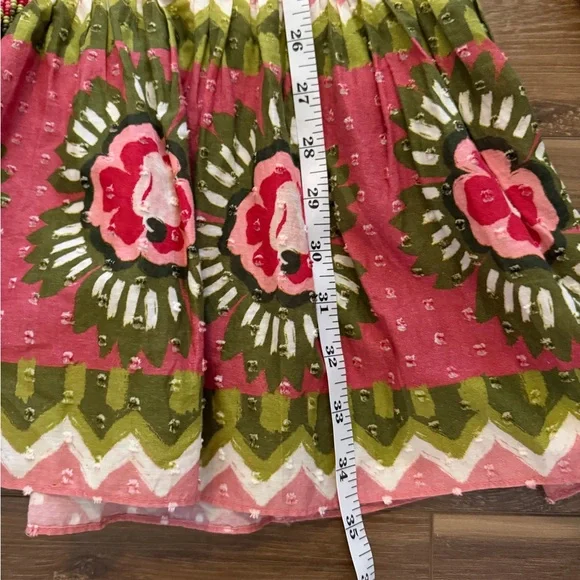 FARM Rio Aura Peasant Dress. Pink floral size medium. Size Medium